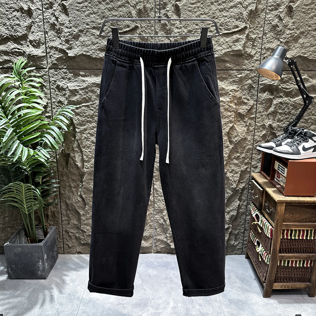 直筒水洗渐变牛仔裤男款秋冬季美式高街宽松阔腿裤潮牌休闲长裤子