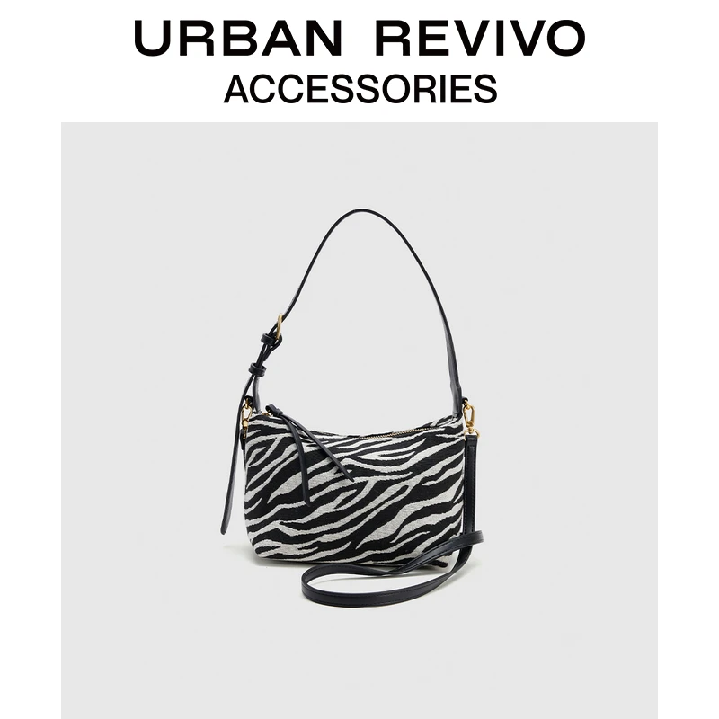 URBAN REVIVO2025春季新款女士撞色纹理单肩斜挎包UAWB50055
