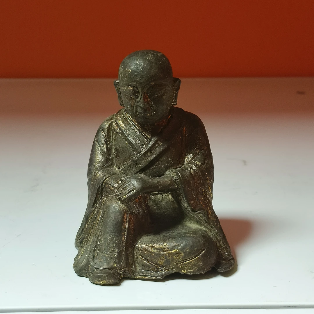 清 铜镀全泗洲大圣坐像