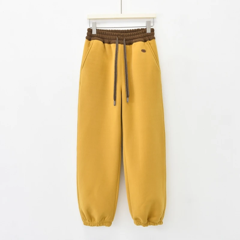 XUXU-「懒懒休闲裤」2024加绒加厚女冬季新款简约休闲裤K-1169