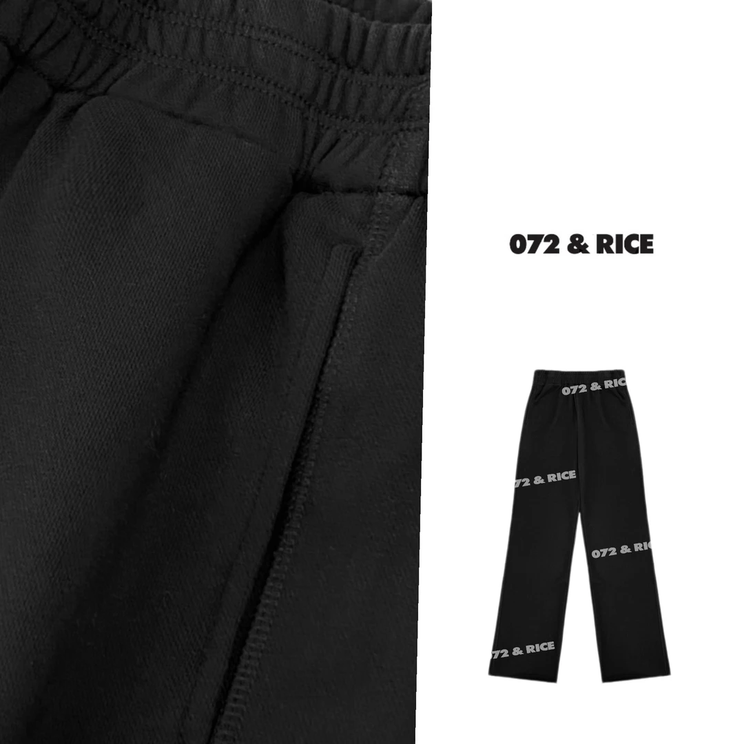 072 & RICE【黑松茶】秋季休闲橡筋腰散口微喇长裤 32LK106