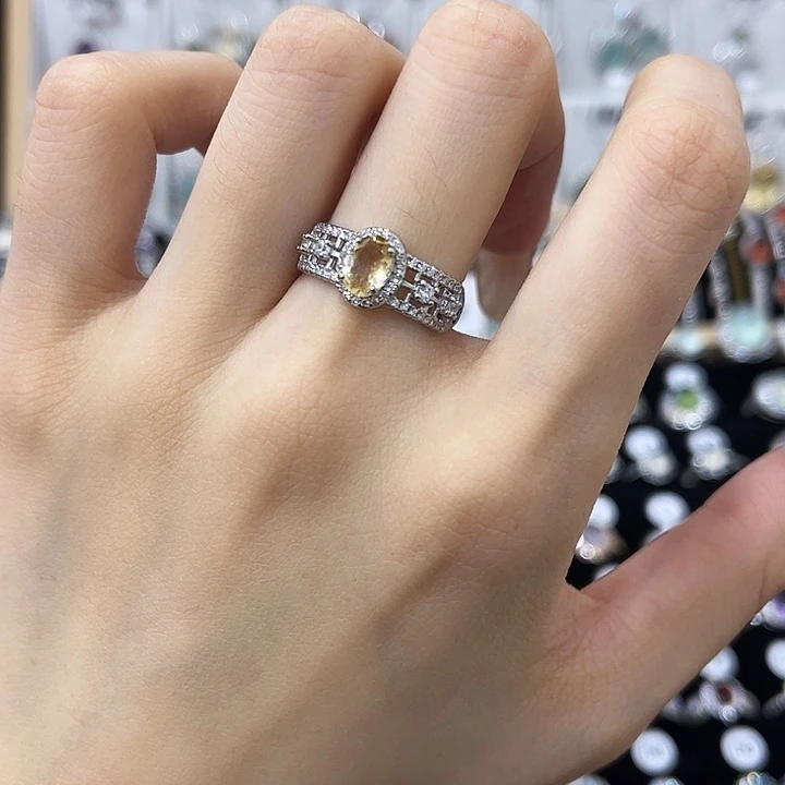 银S925镶嵌戒指黄晶