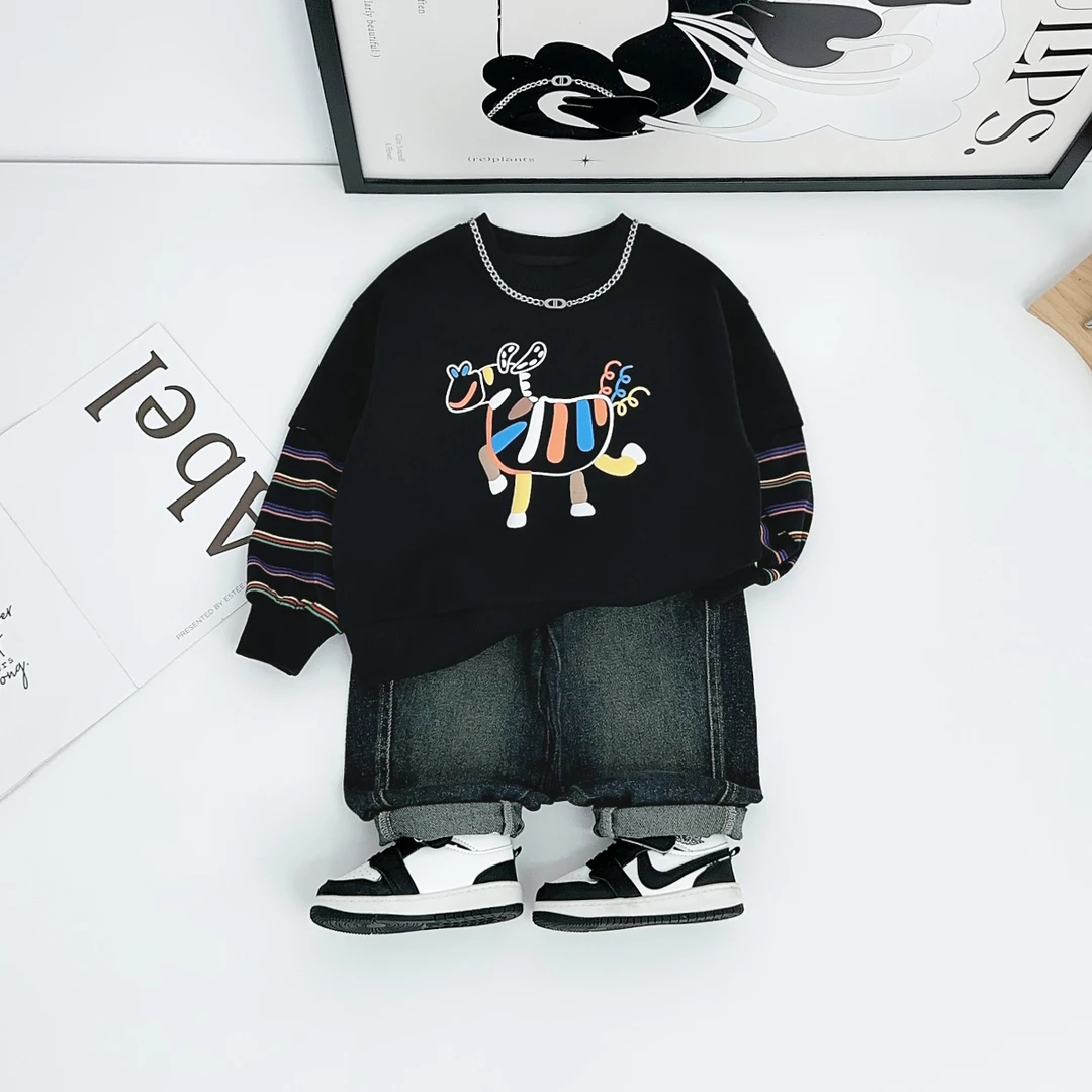 儿童卫衣长袖2025新款秋装男童秋季上衣洋气 WG28652悠悠童话童装