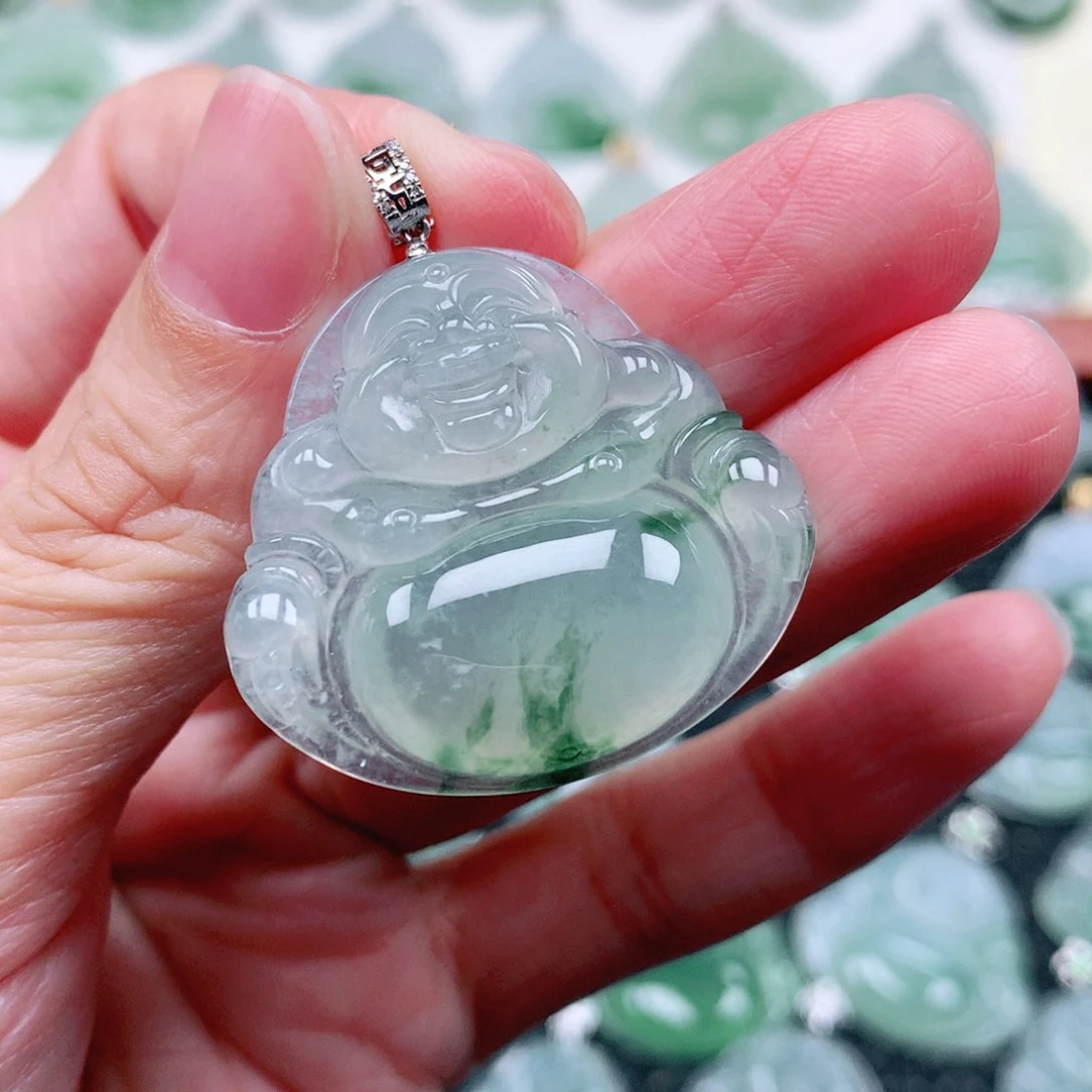 吊坠(不含链)18K金镶嵌翡翠