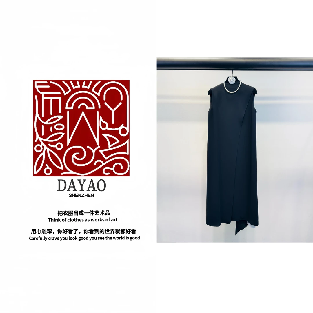 「DAYAO」25s 休闲连衣裙中长款时尚圆领百搭印花中腰无袖WYS25295