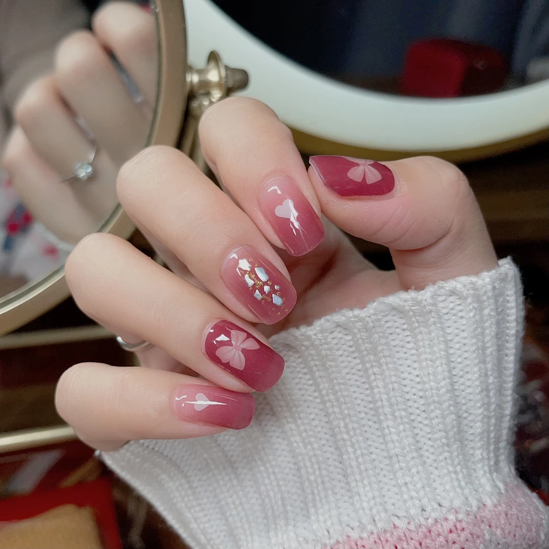 【照灯变硬】公主童话068新年款半固化美甲防水耐磨20指女神可爱