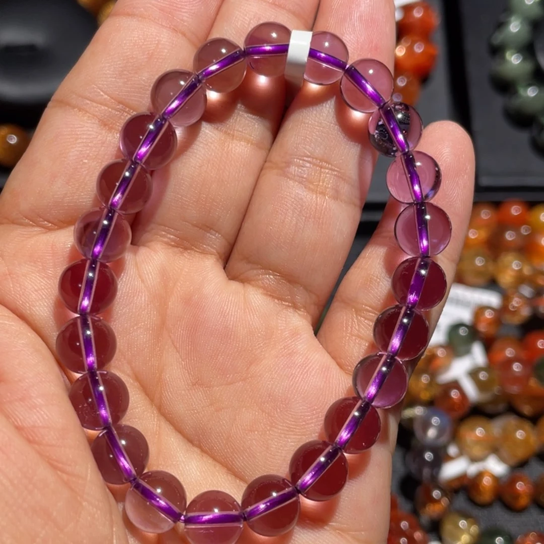 水晶手链未镶嵌?***?紫水晶手链8mm左右