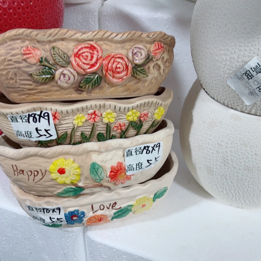 有孔，陶瓷花盆满10米包邮发货