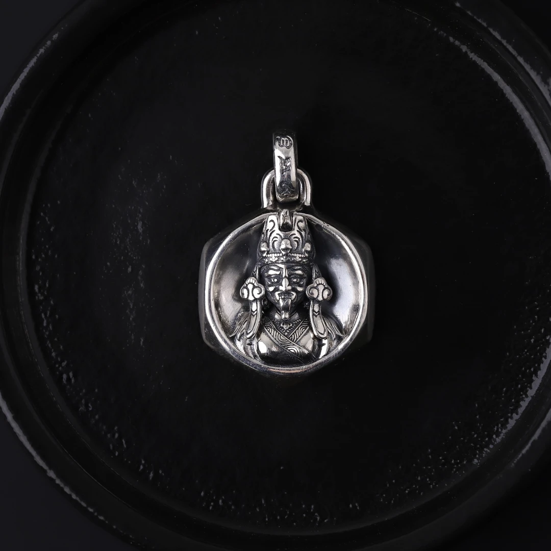 925银银制品 S8374【925银扎基前世今生】半手工银制品吊坠文玩配件