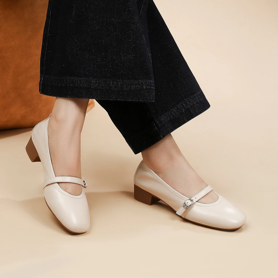 【专柜同款】2025春季新款头层牛皮法式玛丽珍鞋气质单鞋女HS257928
