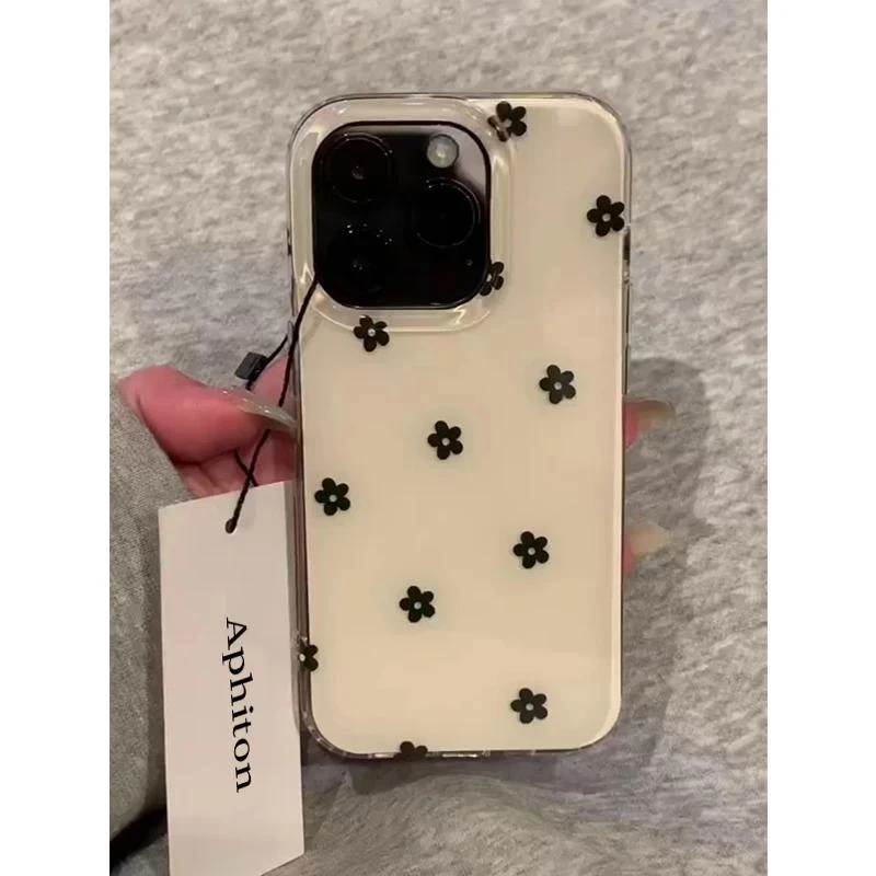 IMD简约碎花适用iphone16苹果15果冻手机壳小米OPPOVIVO荣耀