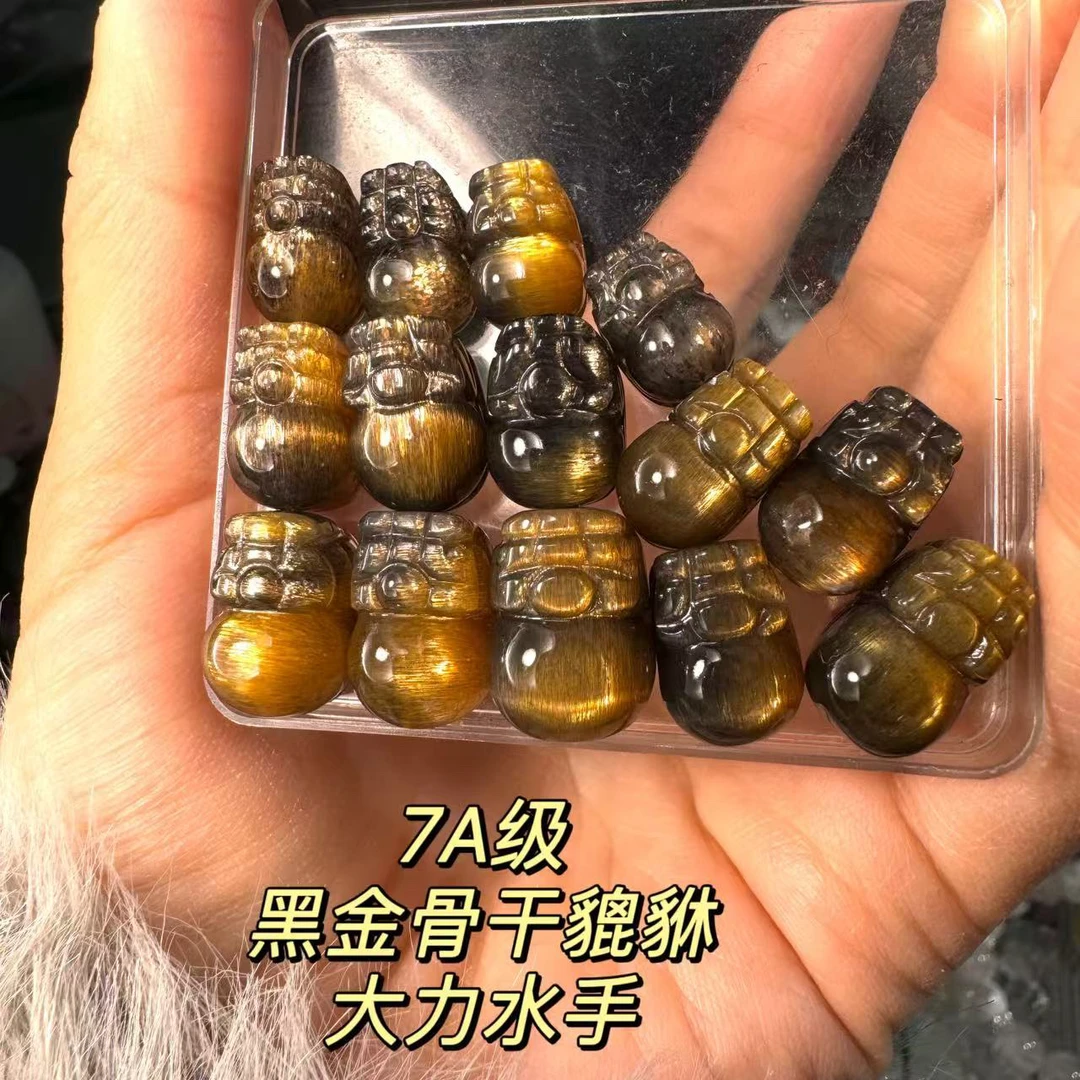 非金属珐琅手链 特级黑金骨干貔貅单个