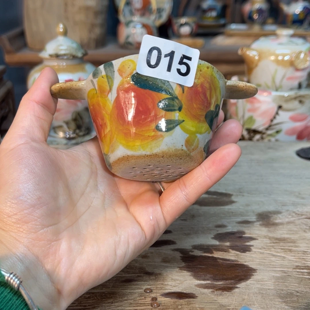 壶素浅陶瓷手工手绘