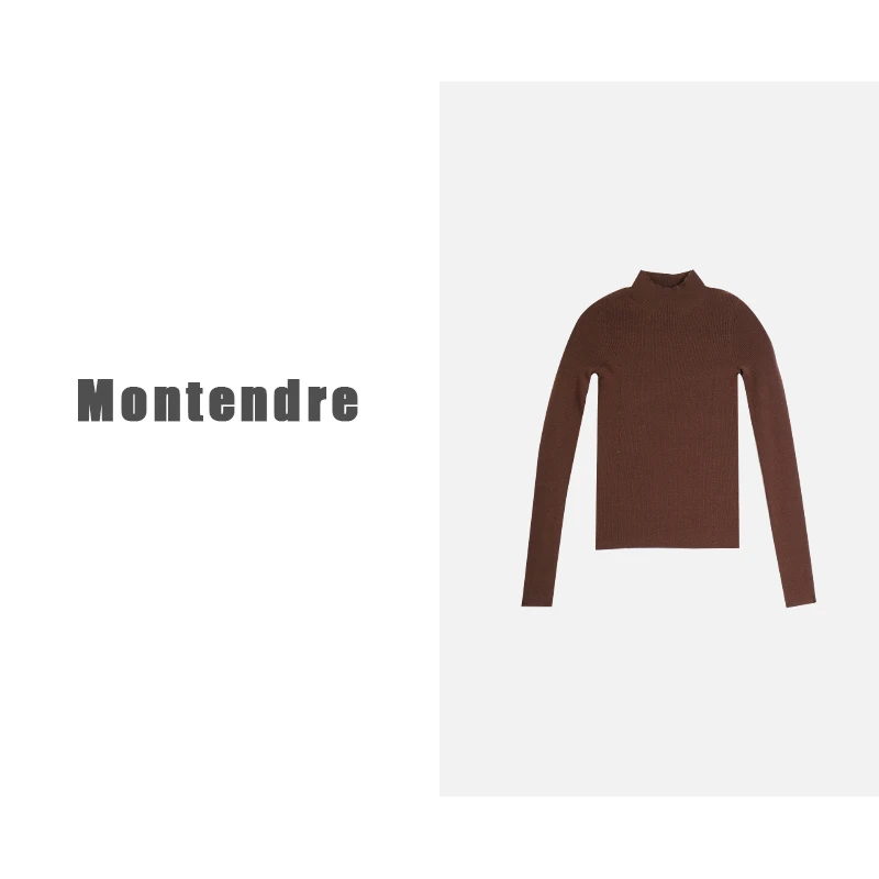 【Montendre】 秋冬上新 M 时尚经典百搭半高领透气休闲打底针织衫