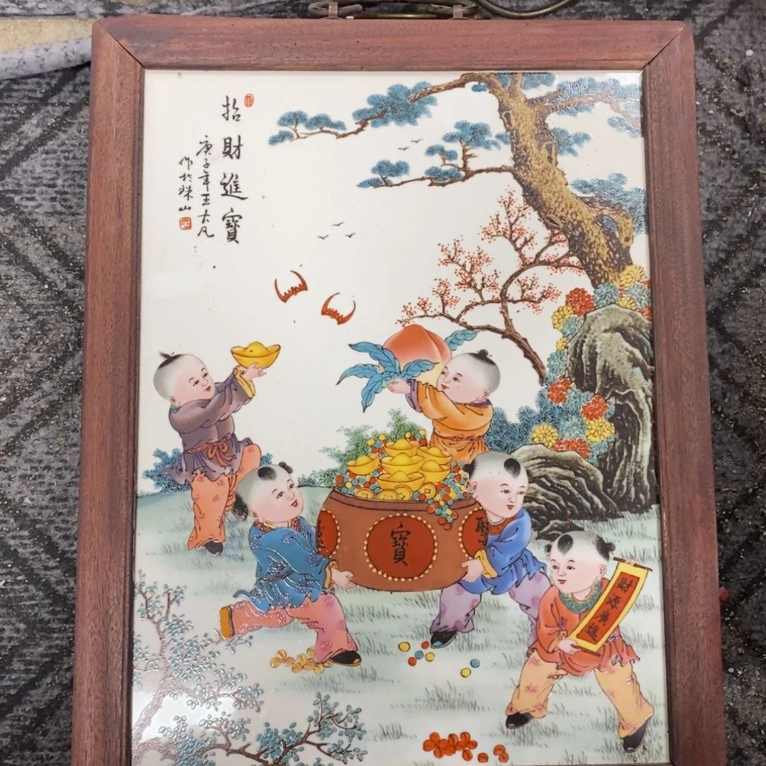 瓷37*28*1景德镇瓷板画柴窑烧制