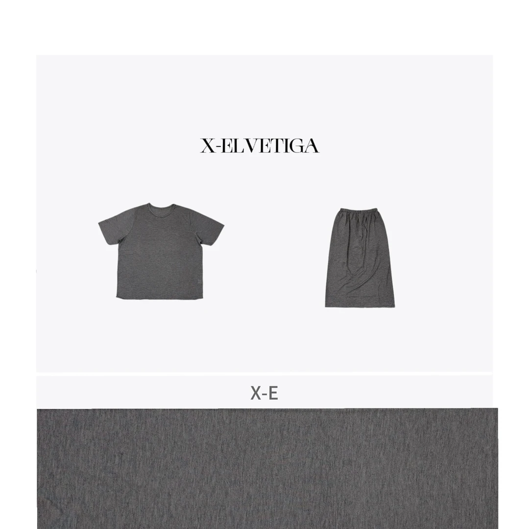 【X-ELVETIGA】松弛套装/慵懒百搭时尚显瘦柔软肤感半裙半袖套装