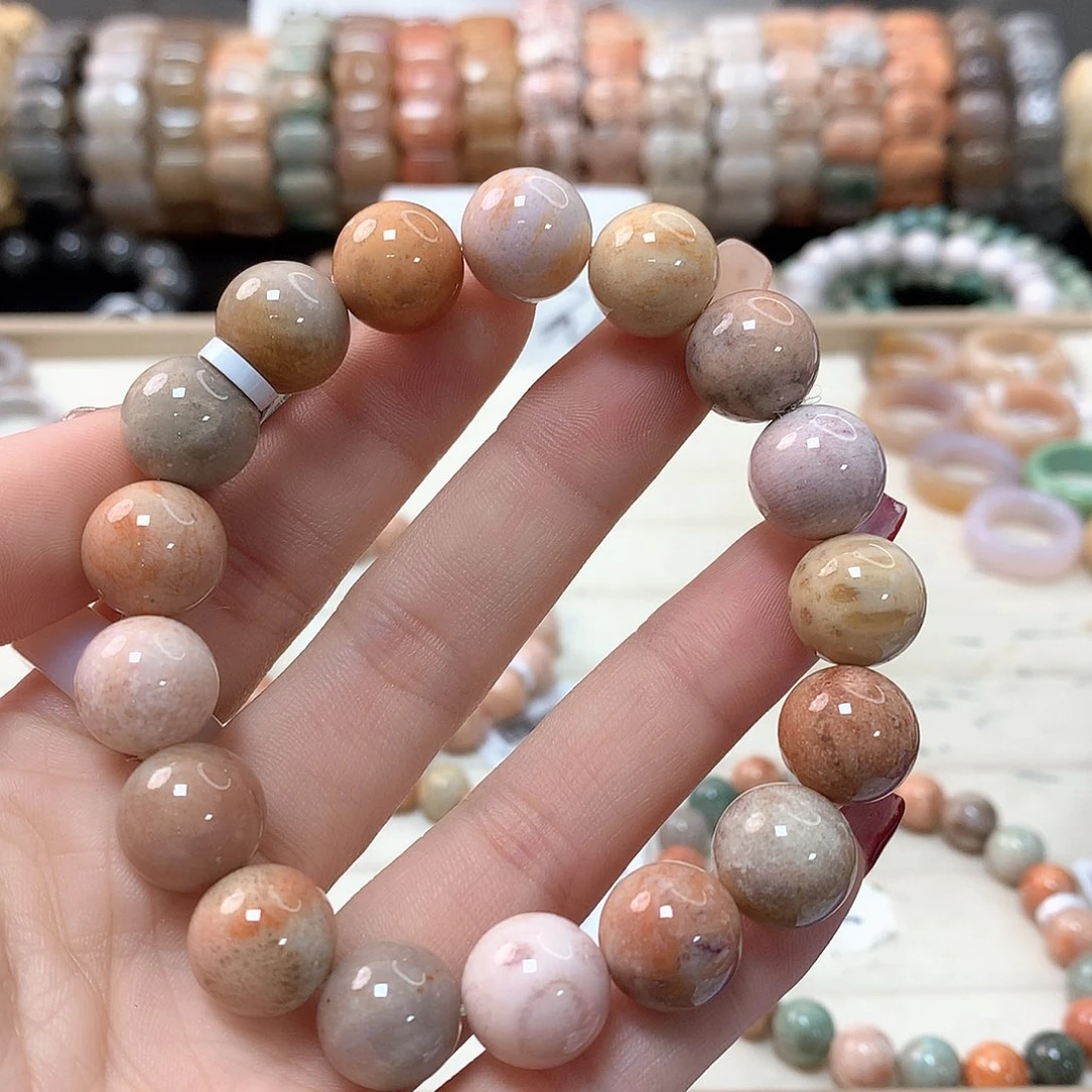 硅化珊瑚（珊瑚玉）手链未镶嵌栀*欣297