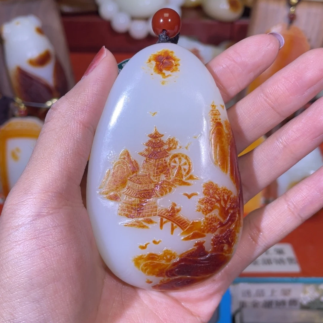 去***真和田玉未镶嵌把件