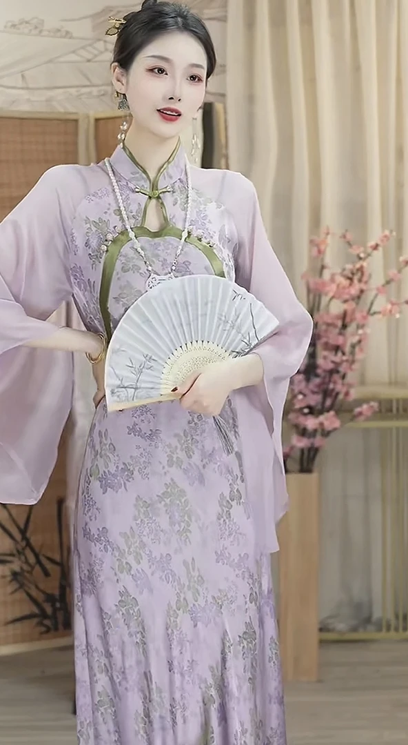微岚熙2025春季新款日常紫色连衣裙MM6586