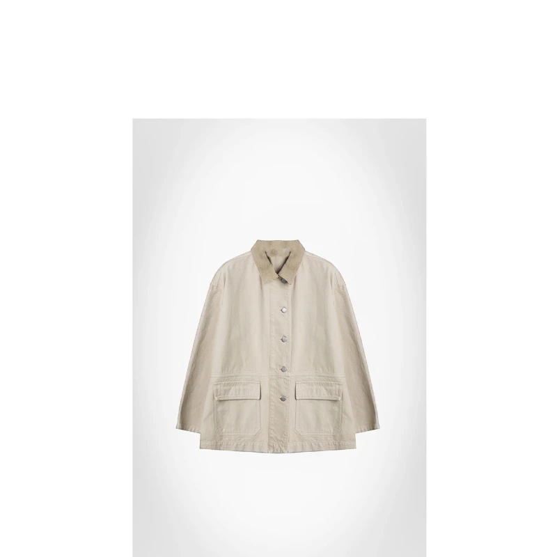 25秋撞色翻领宽松廓形牛仔外套【100%棉】ACAMI318