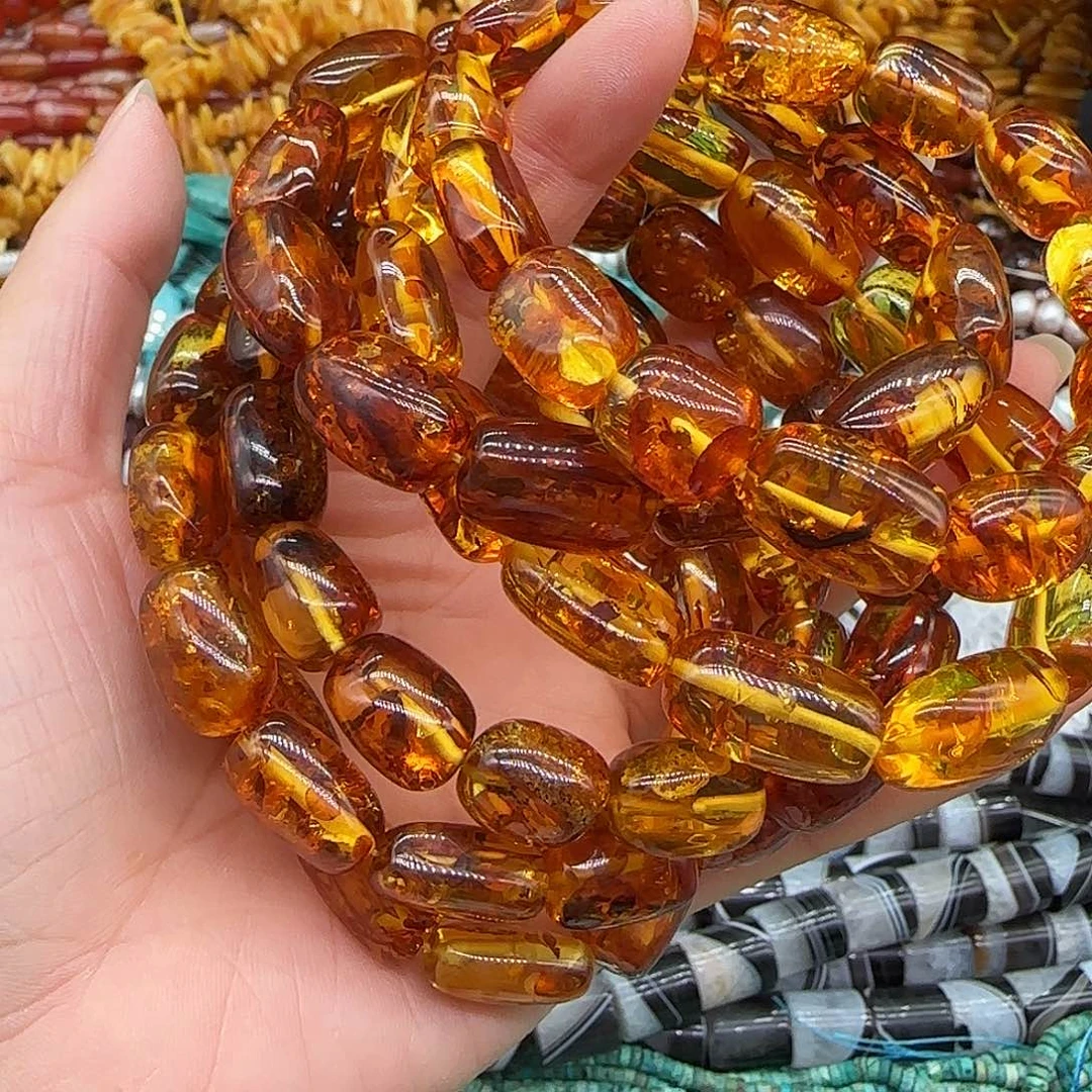 玛瑙/玉髓合金珠宝半成品花珀单圈拍两64发一条