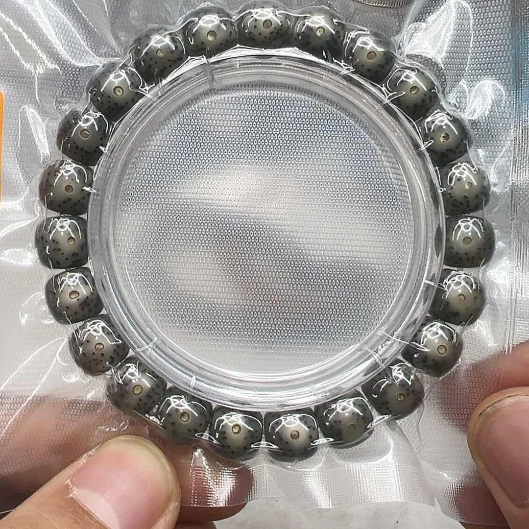 星月菩提手串81殿堂嗷嗷爆透黑冰石玉星月菩提10