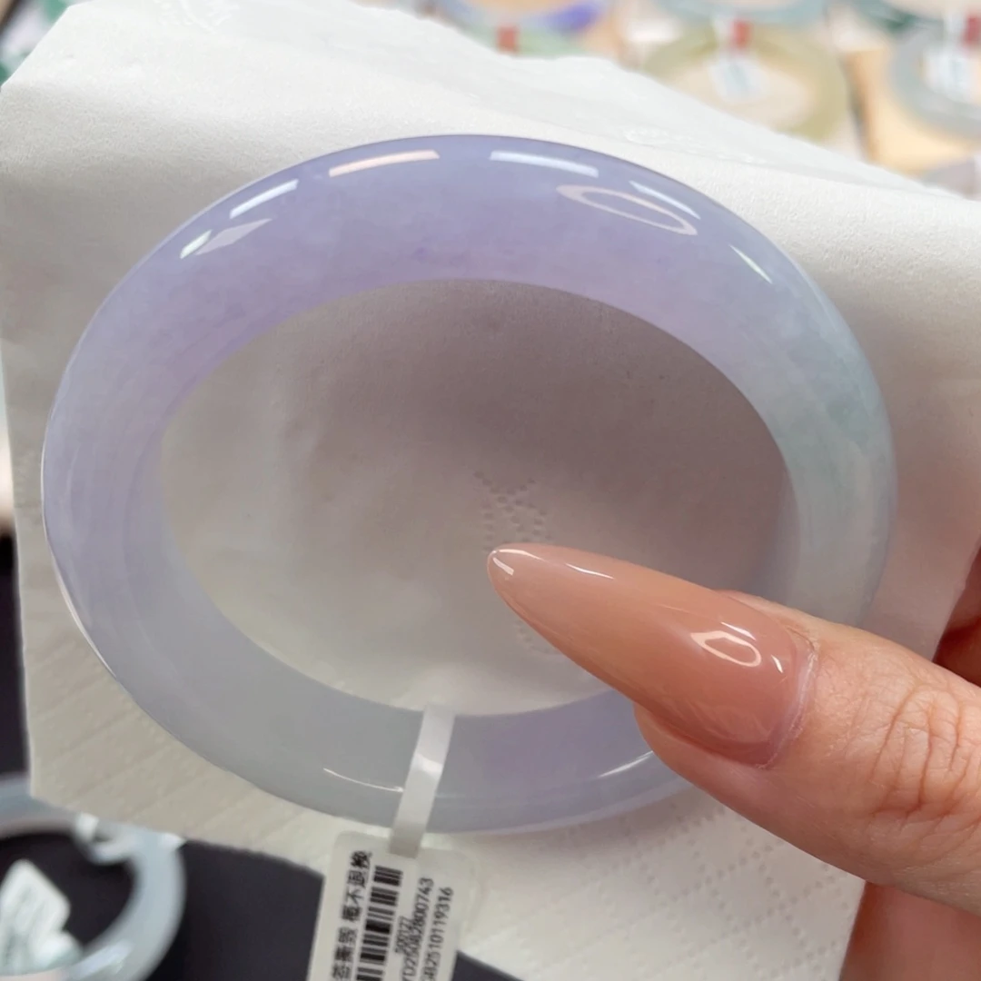 未镶嵌手镯翡翠56糯冰冰粉紫显气质27号