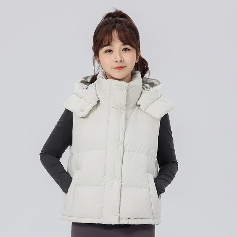 【源头工厂】新国标90白鸭绒泡芙羽绒可拆卸百搭羽绒背心25143