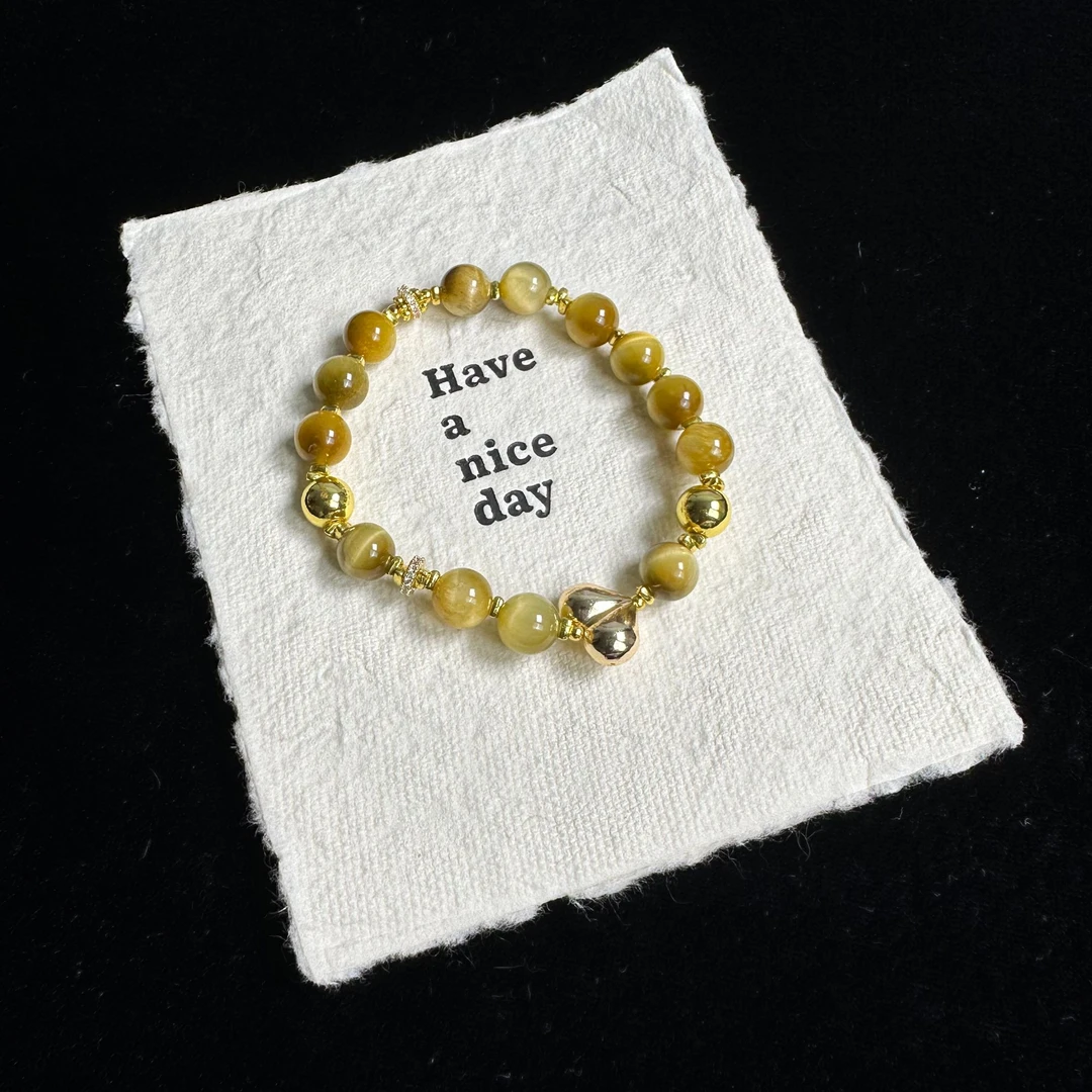 【金霸】虎眼石头+爱心设计款手串 多样性发一