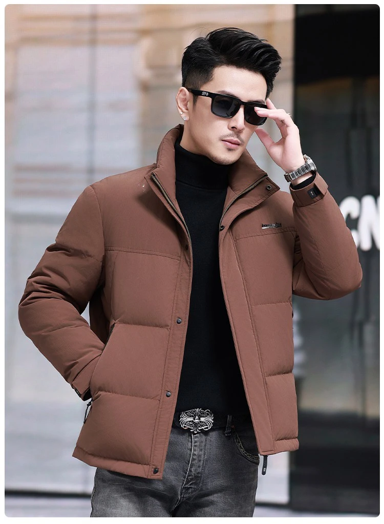 冬季高端羽绒服男短款防风保暖冬装时尚休闲冬季新款帅气立领外套