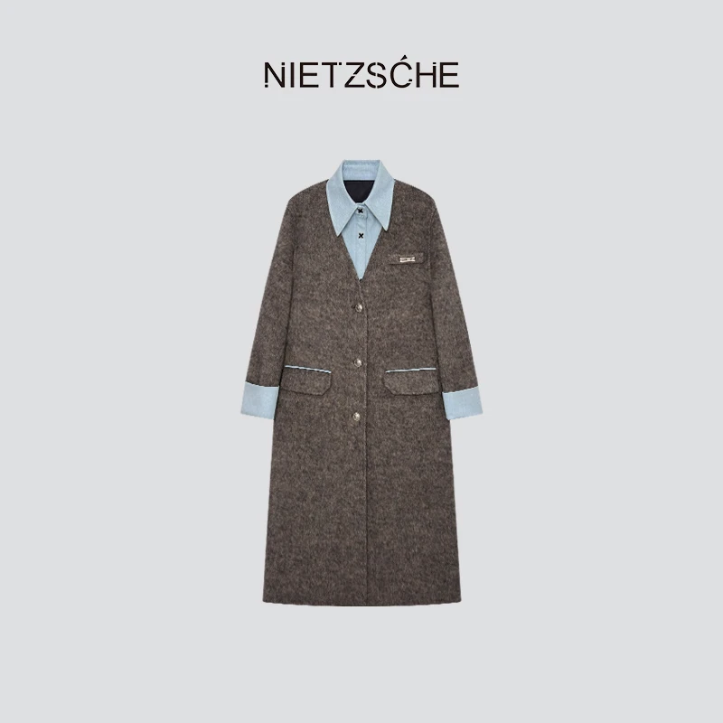 Nietzsche 直营｜高智鹅｜桑蚕丝x兔毛x羊毛 真两件鹅绒大衣61528