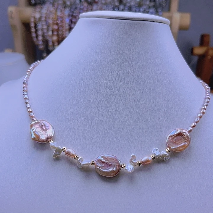 淡水珍珠颈饰合金