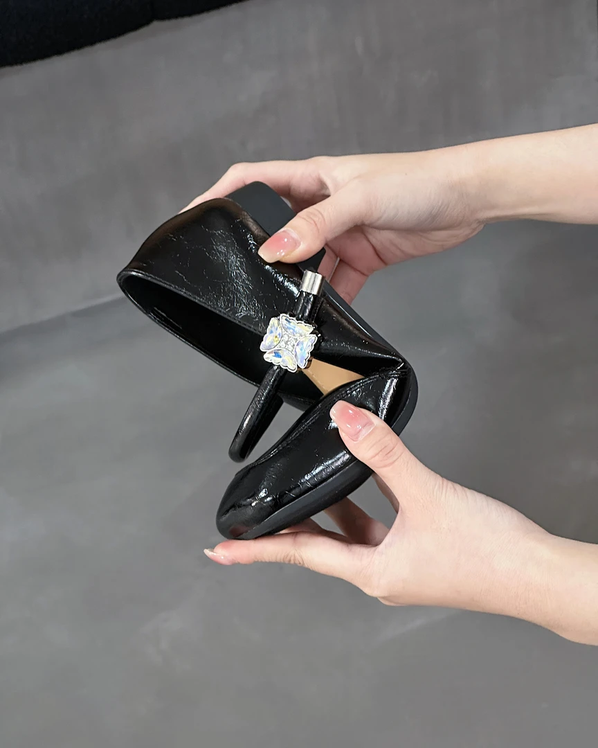 50-6夏季女软皮玛丽珍鞋平底单鞋浅口圆头时尚百搭软底软面