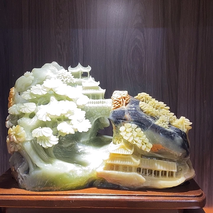 蛇纹石玉（覆膜）合金珠宝奇石