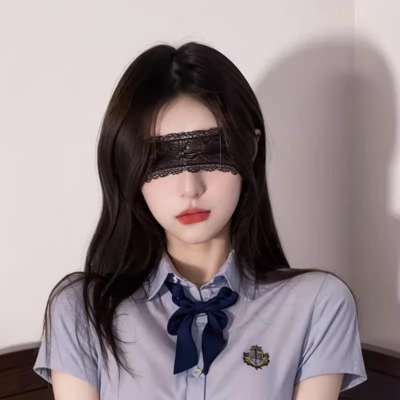 蕾丝眼罩禁欲系丝带可爱兔女郎面具性感御姐蒙眼发箍猫女发饰