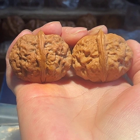 文玩核桃把件玉龙金蟾带彩色差42