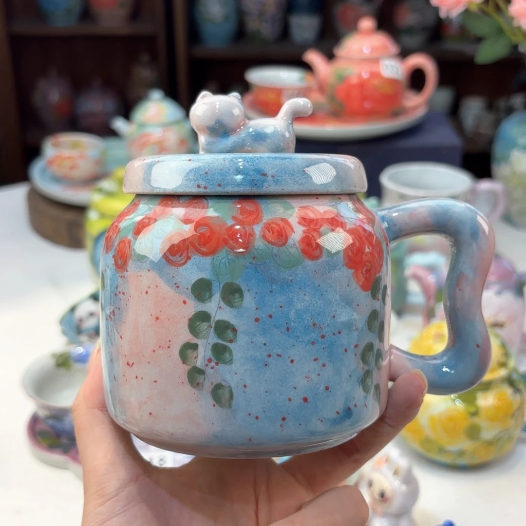 景德镇手绘高温釉下彩陶瓷茶具