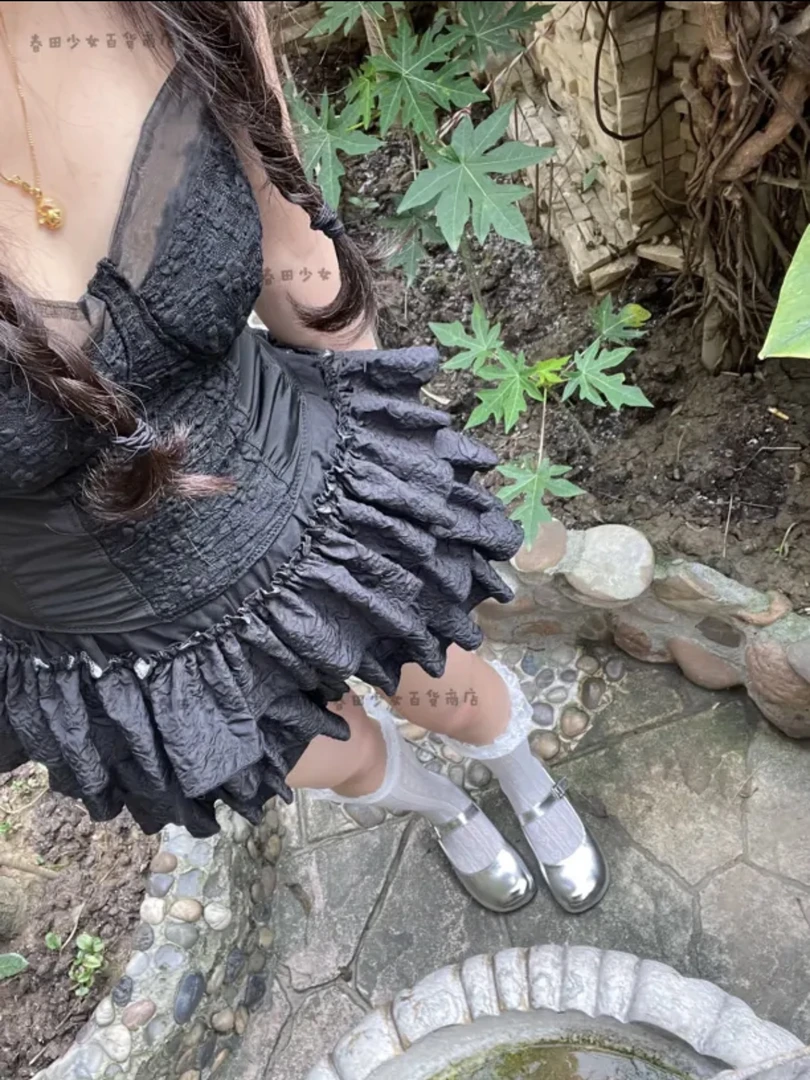 226/压皱蛋糕裙防走光纯欲遮肉短裙