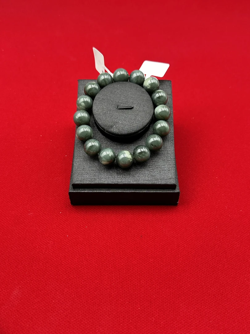 SC10111【玉祥源】和田玉未镶嵌碧玉手串14mm