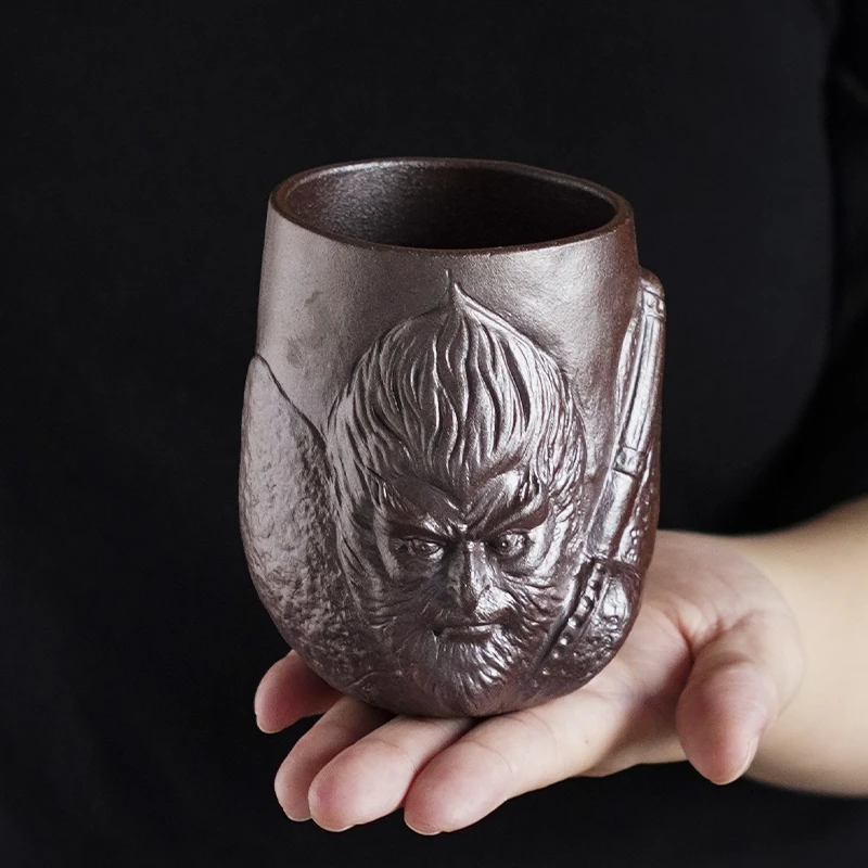 悟空粗陶手工茶杯个人专用主人杯单杯陶瓷品茗杯功夫茶具茶盏小杯