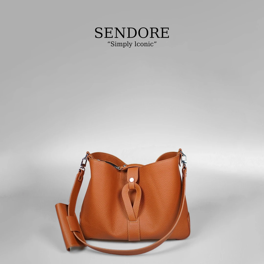 SENDORE 森岛/斜挎包 头层牛皮定制菜篮子轻奢风斜挎包简约小众