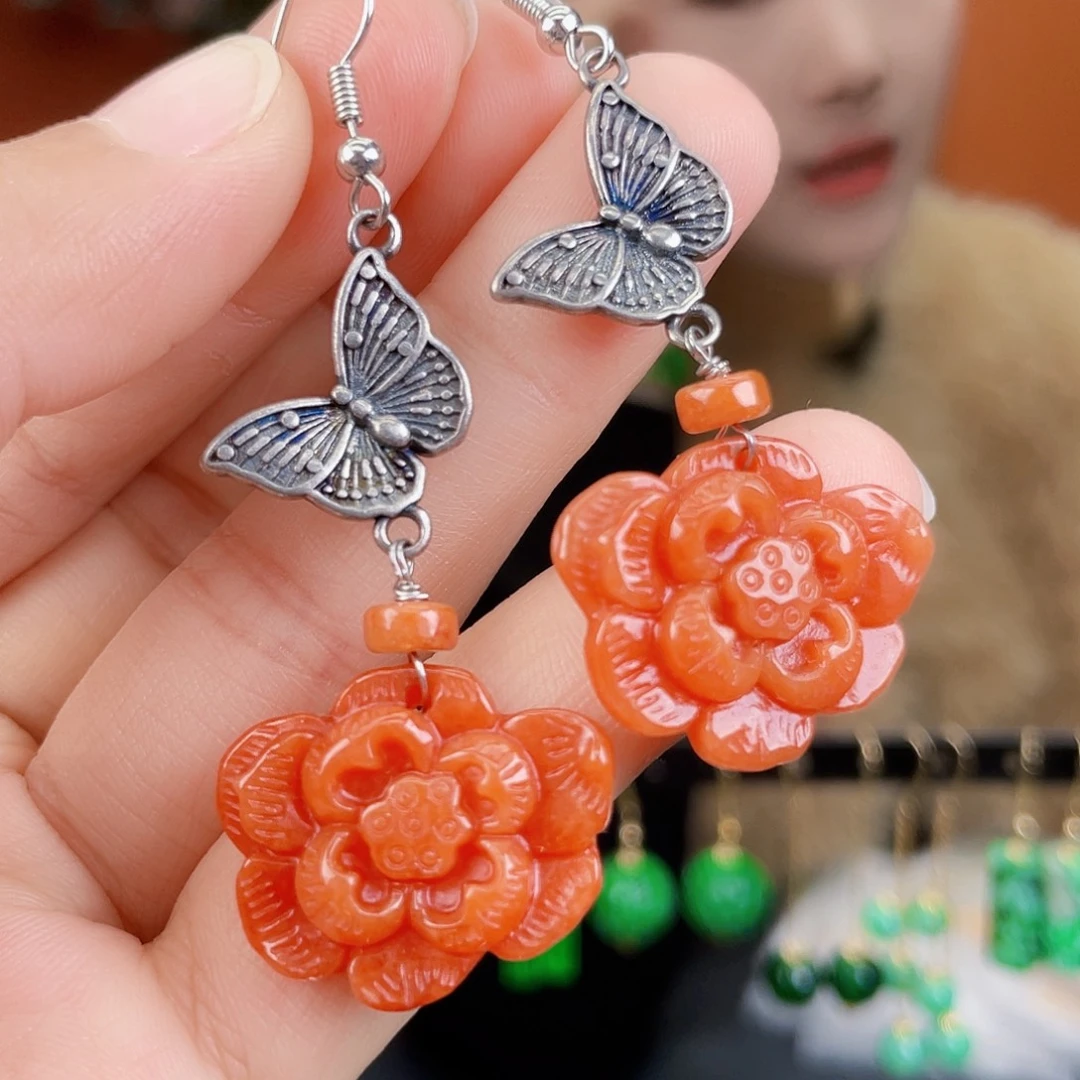 翡翠未镶嵌耳饰饰品