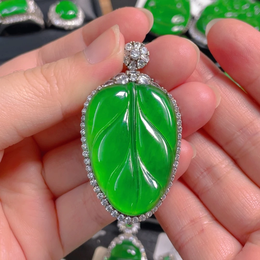 翡翠银S925镶嵌吊坠(不含链)