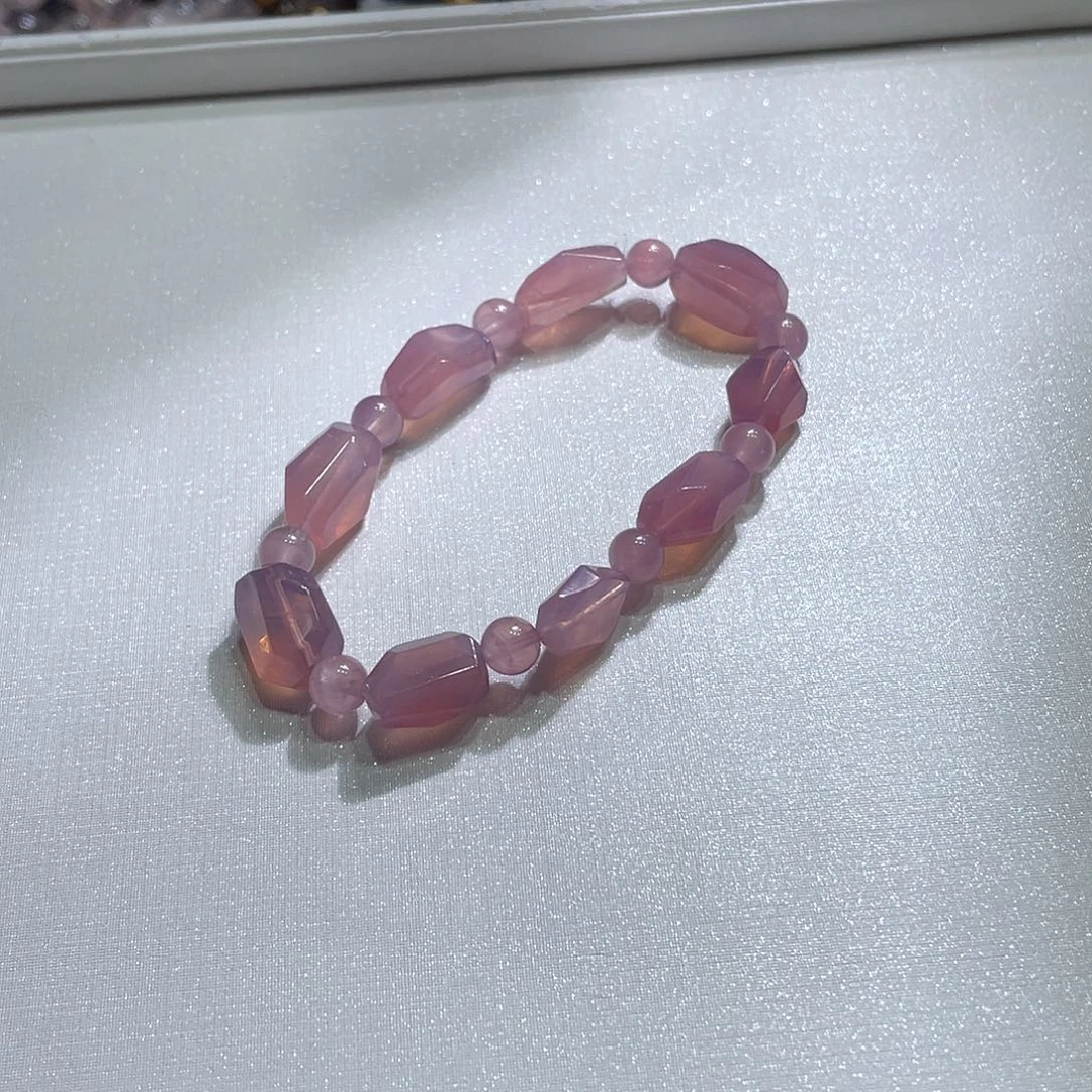未镶嵌手链水晶紫妈粉钻切