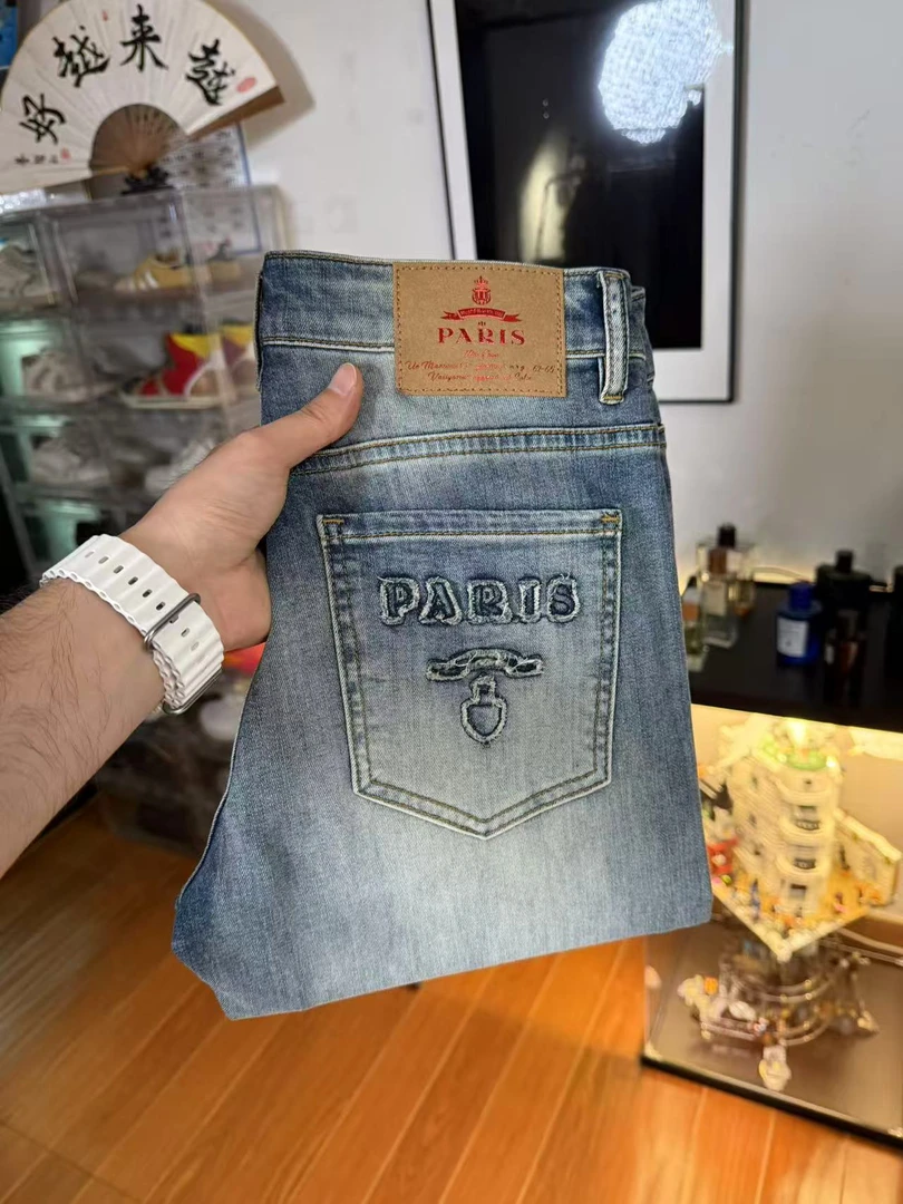 2025春夏新款高端欧货中腰修身小直筒牛仔裤6322