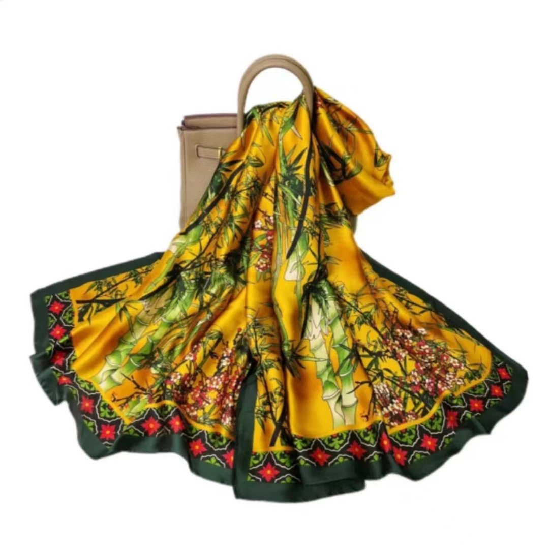 富贵竹 180*90百搭围巾丝巾