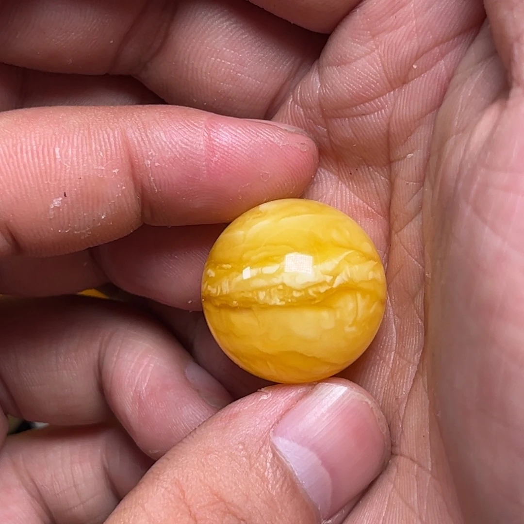 琥珀未镶嵌裸石蜜蜡焦皮虎皮白花23.8