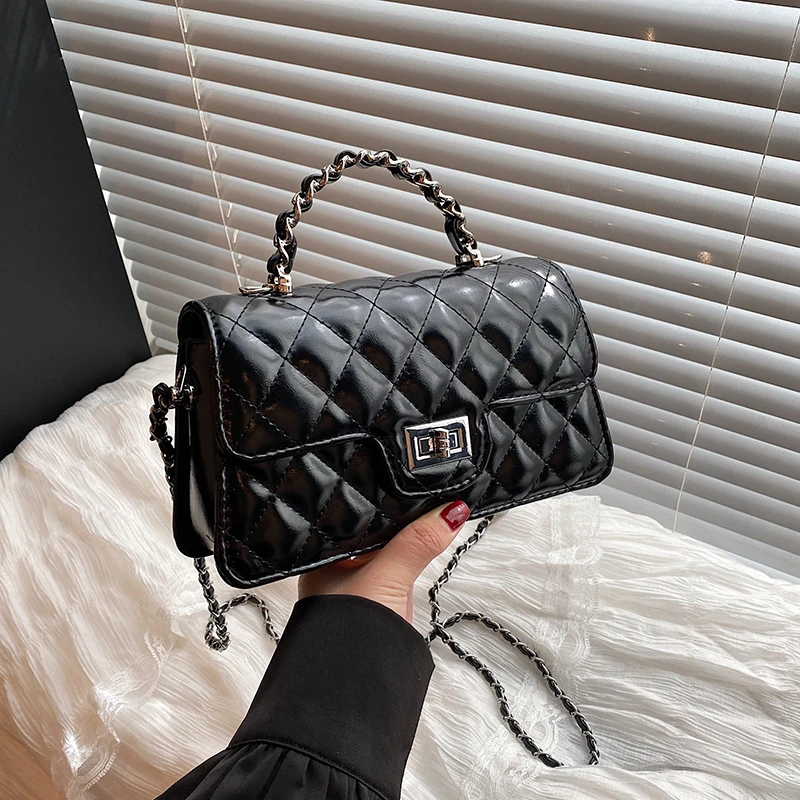 新款时尚轻奢百搭潮流女士单肩斜挎包6042黑色