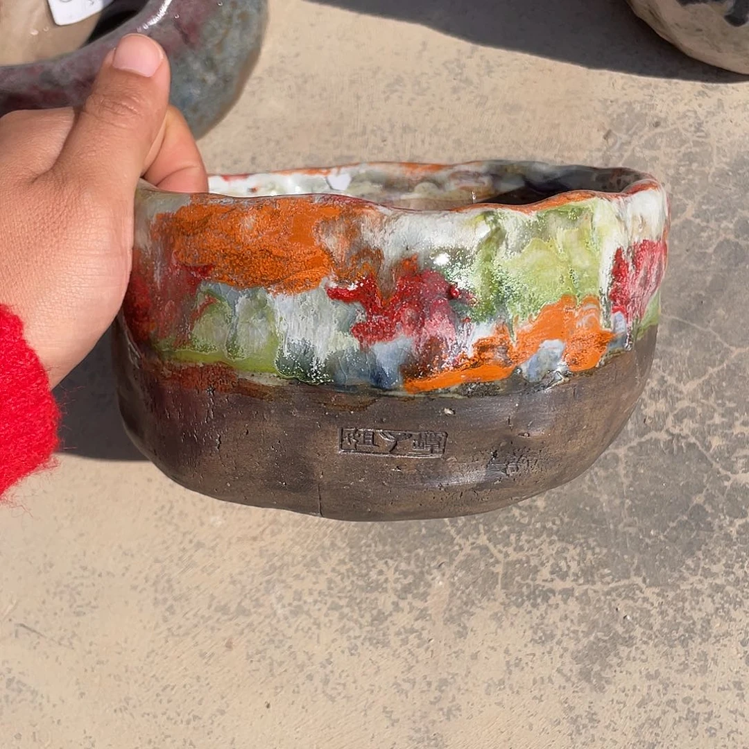 坛子姐花盆 手捏不规则大拼盘内口16 外高9.5百搭