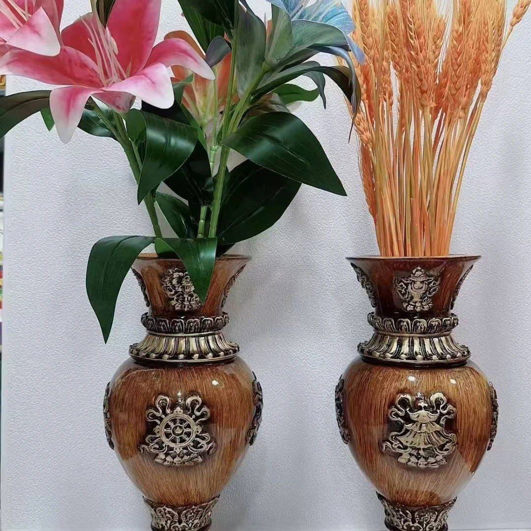 【西藏包邮】吉祥树脂花瓶摆件插花欧式餐桌家居复古装饰花器客厅